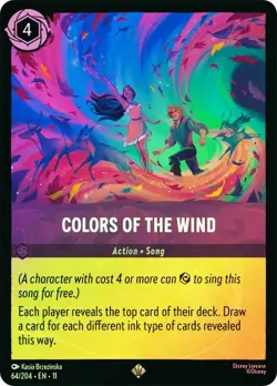Cold Foil COLORS OF THE WIND 1x Rare Disney Lorcana NM - Image 1