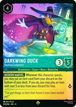 Cold Foil DARKWING DUCK DASHING GADGETEER 1x Rare Disney Lorcana NM - Image 1