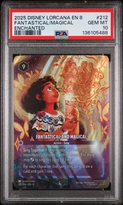 2025 DISNEY LORCANA EN 8 FANTASTICAL / MAGICAL ENCHANTED #212 PSA 10 GEM MINT - Image 1