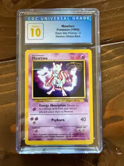 CGC 10 PRISTINE Mewtwo # 3 WB WOTC Black Star PROMO Pokemon Card 037 - Image 1