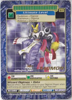 BANDAI DIGIMON DIGI-BATTLE BOOSTER SERIES 4 GOLD STAMP RARE CARD - BO-171 TAOMON - Image 1
