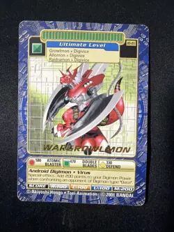 Vintage Digimon CCG Battle Series 4 Gold Stamped Card Wargrowlmon BO-165 - Image 1