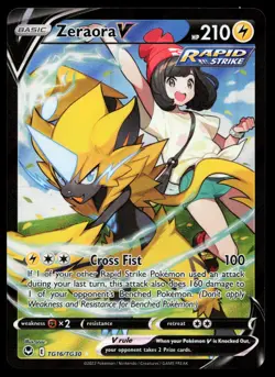 Zeraora V TG16/TG30 Silver Tempest Trainer Gallery Holo Pokemon Card - Image 1
