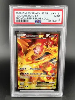 PSA 9 MINT Charizard EX XY121 Black Star Promo FULL ART HOLO PROMO Pokemon Card - Image 1