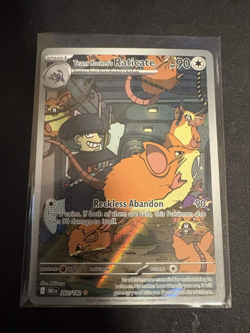 Team Rockets Raticate Pokemon Destined Rivals 202/182 Illustration Rare SV NM - Image 1