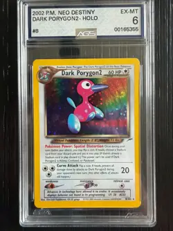 2002 Pokemon Neo Destiny Dark Porygon2 8/105 Holo AGS 6 EX-MT WOTC - Image 1