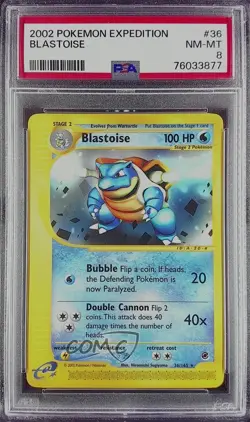 Blastoise Pokemon e-Card Series Expedition PSA 8 2002 - Image 1