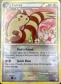 Furret 21/123 Rare HeartGold & SoulSilver Pokemon Lightly Played - Image 1