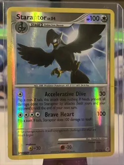 Pokemon TCG Staraptor 16/130 Diamond and Pearl Reverse Holo MP - Image 1