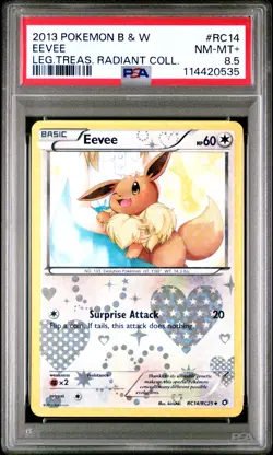 2013 POKEMON LEGENDARY TREASURES EEVEE #RC14 HOLO PSA 8.5 NEAR MINT #114420535 - Image 1