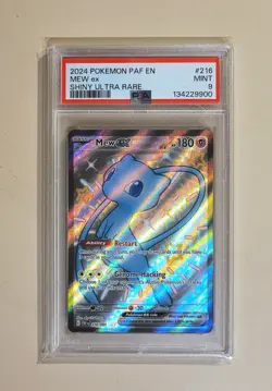 Pokemon Mew EX TCG Paldean Fates Shiny Ultra Rare PSA Mint 9 - Image 1