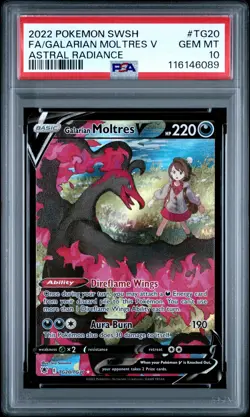 2022 POKEMON SWORD & SHIELD ASTRAL RADIANCE FULL ART/GALARIAN MOLTRES V PSA 10 - Image 1