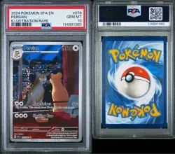 2024 POKEMON SFA EN-SHROUDED FABLE ILLUSTRATION RARE #078 PERSIAN PSA 10 - Image 3