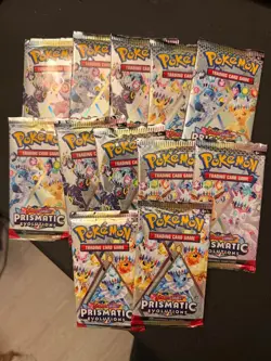 Prismatic Evolutions Booster Pack Lot of 12 FACTORY SEALED PACKS Pokemon TCG - Image 1