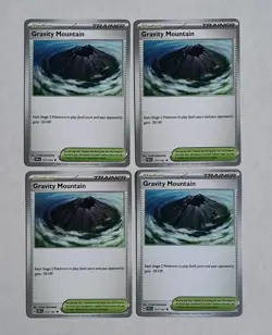 Pokemon TCG 4x Gravity Mountain 177/191 Surging Sparks Playset NM - Image 1