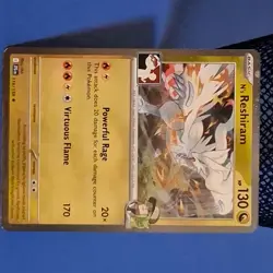 N's Reshiram Holo Pokemon Prize Pack Series 8 Promo WITH GALAXY SWIRL 😵🌀🍥 - Image 1