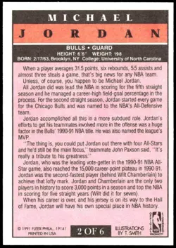 1991-92 Fleer #2 Michael Jordan Pro-Visions E1 - Image 2