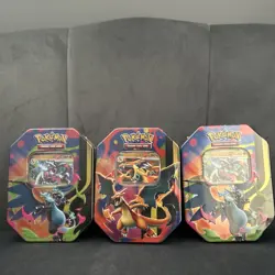 Pokemon TCG Charizard x and Y Tins X3 New and Sealed Great Condition - Image 1