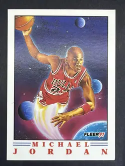 1991 MICHAEL JORDAN HOF - FLEER PRO VISIONS INSERT 2 OF 6 - NEAR MINT OR BETTER - Image 1