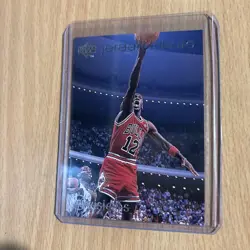 1997 98 UD Tribute MJ Visions Michael Jordan #MJ8 Near Mint Rare Jersey #12 - Image 1