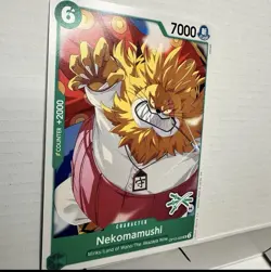 Nekomamushi OP12-032, GREEN 3 SWORD Logo 44, One Piece card, UGUME Tag Zoro Oden - Image 1