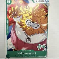 Nekomamushi OP12-032, GREEN 3 SWORD Logo 44, One Piece card, UGUME Tag Zoro Oden - Image 2