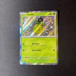 Pokemon TCG Smoliv Paldean Fates Shiny Rare Card 102/091 - Image 1