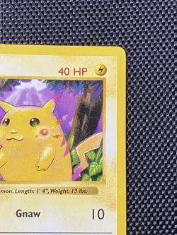 Pikachu Red Cheeks Shadowless Base Set 58/102 Non Holo Pokemon TCG Card LP+ - Image 3