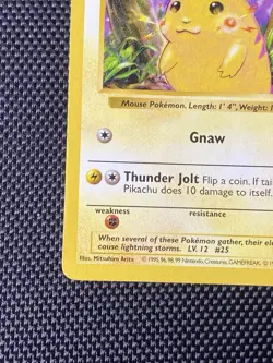 Pikachu Red Cheeks Shadowless Base Set 58/102 Non Holo Pokemon TCG Card LP+ - Image 5