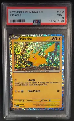 PSA 9 Pikachu 002/015 M24 HOLO Promo McDonald's Collection Pokemon Graded Card - Image 1
