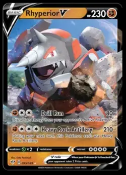 Rhyperior V 095/189 Ultra Rare/ Darkness Ablaze Pokemon Card tcg NM full art - Image 1