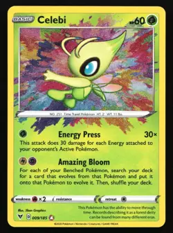 Celebi 009/185 SWSH04: Vivid Voltage Amazing Rare Pokemon Card - Image 1