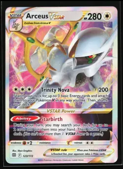 Pokemon Card Arceus Vstar 123/172 Brilliant Stars Standard Size Near Mint - Image 1