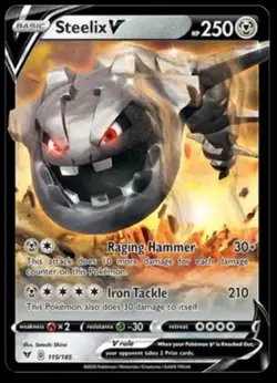 Steelix V 115/185 Vivid Voltage- NM Ultra Rare Pokemon Card - Image 1