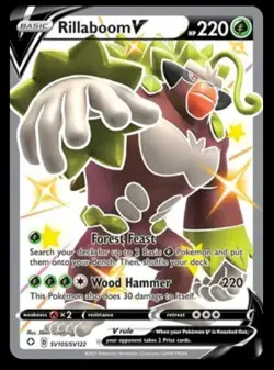 Rillaboom V SV105/SV122 Shining Fates: Shiny Vault Shiny Holo Rare Pokemon Card - Image 1