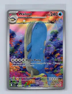 Pokemon Wailord 162/159 Journey Together Illustration Rare Holo Card - Image 1