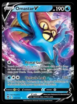 Omastar V 035/195 2022 Silver Tempest Pokemon Card Ultra Rare Holo - NM full art - Image 1
