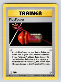 LP! Pokemon TCG Original Base Set PlusPower Trainer Card 84/102 1st Edition - Image 1