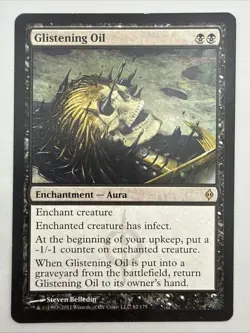 Glistening Oil x1 MTG New Phyrexia 1x Magic Very Good Moderate Play VG MP - Image 1