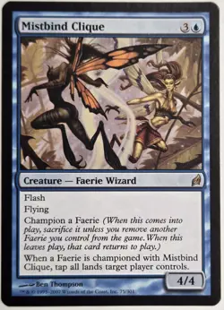 Mistbind Clique Lorwyn MTG Magic The Gathering Rare Blue Creature Faerie Wizard - Image 1