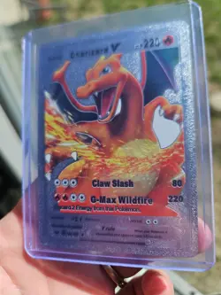 Charizard V Silver Foil Fan Art Vinyl Textured Collector Pokemon Card 138-203 - Image 2