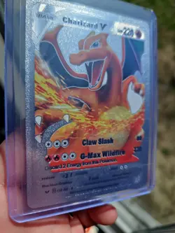 Charizard V Silver Foil Fan Art Vinyl Textured Collector Pokemon Card 138-203 - Image 4