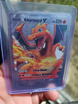 Charizard V Silver Foil Fan Art Vinyl Textured Collector Pokemon Card 138-203 - Image 5