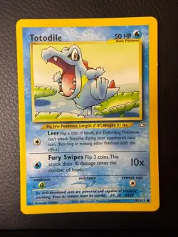 LP Unlimited Neo Genesis Totodile 81/111 Common Pokemon - Image 1