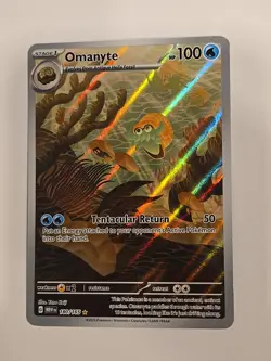 Pokemon TCG Omanyte Holo Illustration Rare SV MEW 151 Scarlet Violet 180/165 NM - Image 1