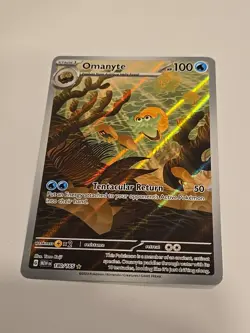 Pokemon TCG Omanyte Holo Illustration Rare SV MEW 151 Scarlet Violet 180/165 NM - Image 2