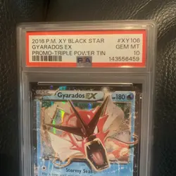 Pokemon 2016 XY Black Star Promo Triple Power Tin #XY106 Gyarados EX, PSA 10 - Image 2