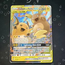 Pokemon TCG Raichu & Alolan Raichu GX Secret Rare 241/236 Sm-Unified Minds Holo - Image 1