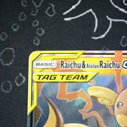 Pokemon TCG Raichu & Alolan Raichu GX Secret Rare 241/236 Sm-Unified Minds Holo - Image 3