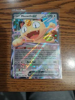 Pokemon Meowth EX 062/088 POR Rare Full Art Holo Basic HP170 Cat - Image 1